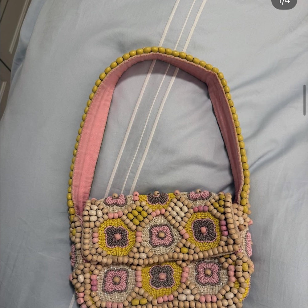 Anthropologie Multicolor Beaded Shoulder Bag